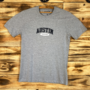 CAMISETA MASCULINA BORDADA AUSTIN WESTERN CINZA