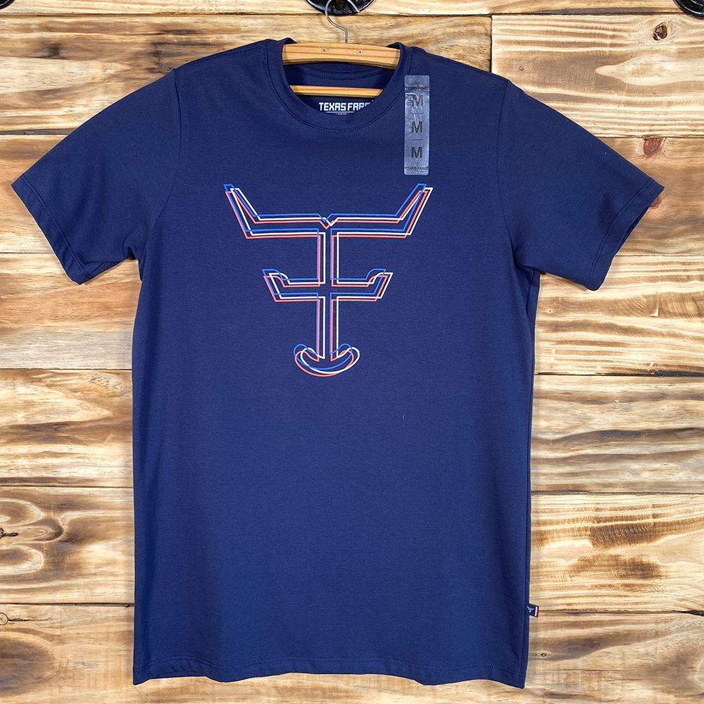 CAMISETA MASCULINA TEXAS FARM - CM519 - AZUL MARINHO