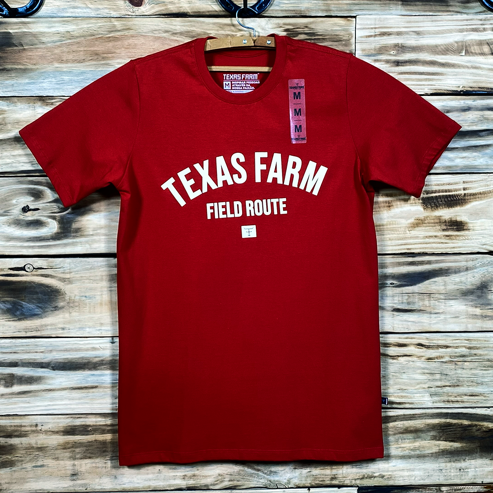 CAMISETA MASCULINA TEXAS FARM - CM136 - VERMELHO