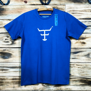 CAMISETA MASCULINA TEXAS FARM - CM589 - AZUL INTENSE/ OFF WHITE